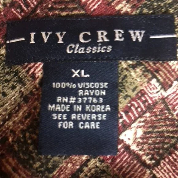 Vintage Ivy Crew Classics Mens Size XL Button-Up Shirt Front Pocket ***FLAW*** - Picture 6 of 12